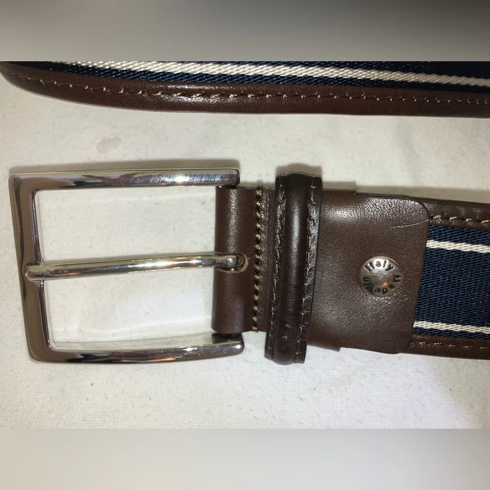 Alero Sport Five Farms Italian Leather Belt Brass Buckle Made In Italy Sz 50” L